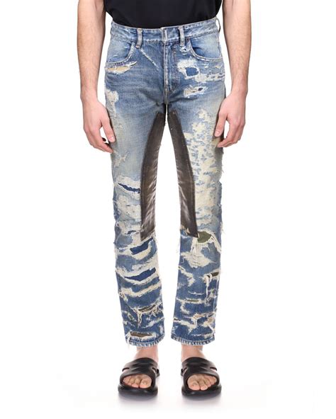 givenchy destroyed denim|Straight fit jeans in vintage destroyed denim .